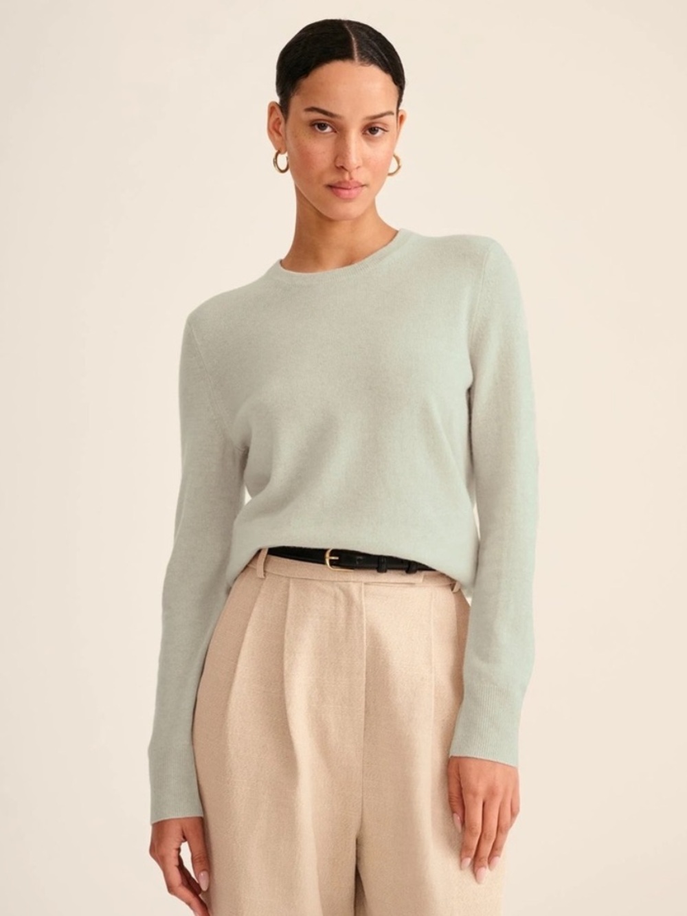 New NAADAM The Original Cashmere Crewneck Sweater Mist Green NWT Casual Women XS